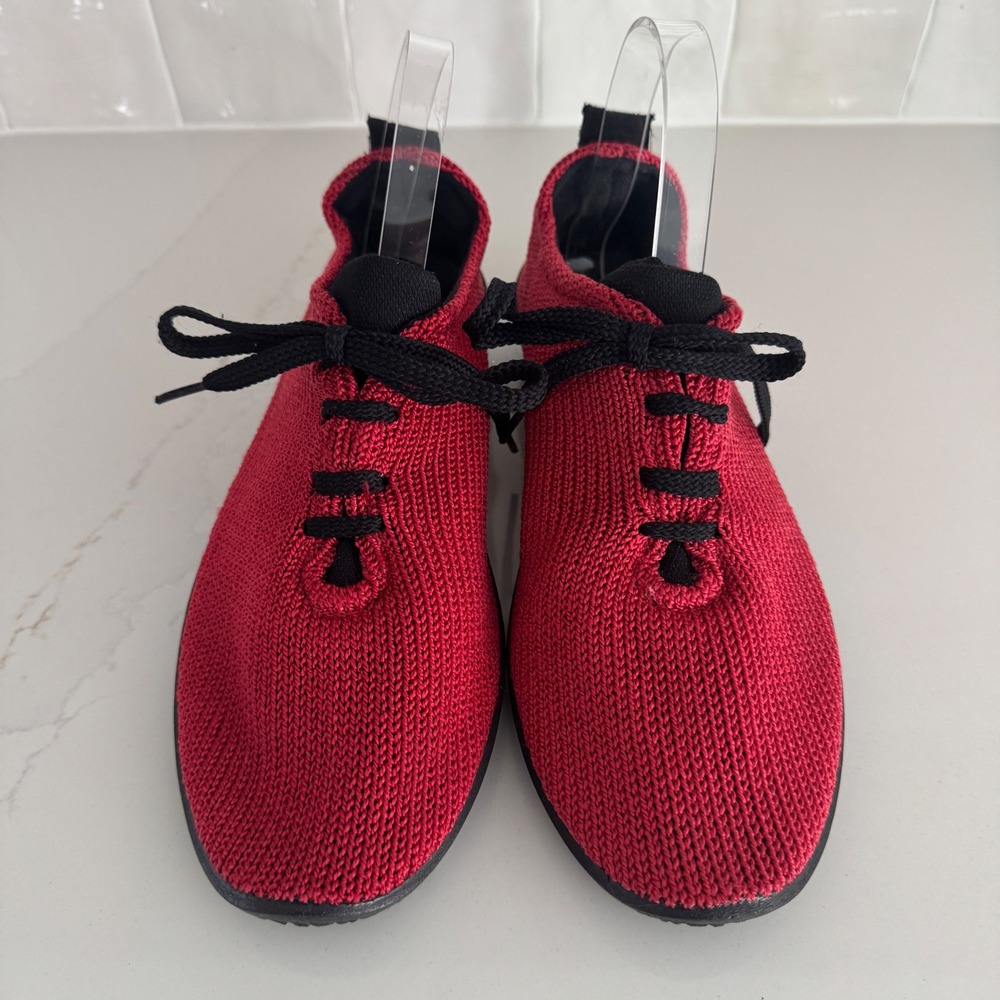 Arcopedico LS Shock Knit Sneakers Womens 41 Red Lace Up Wedge Comfort Shoes - Picture 5 of 8